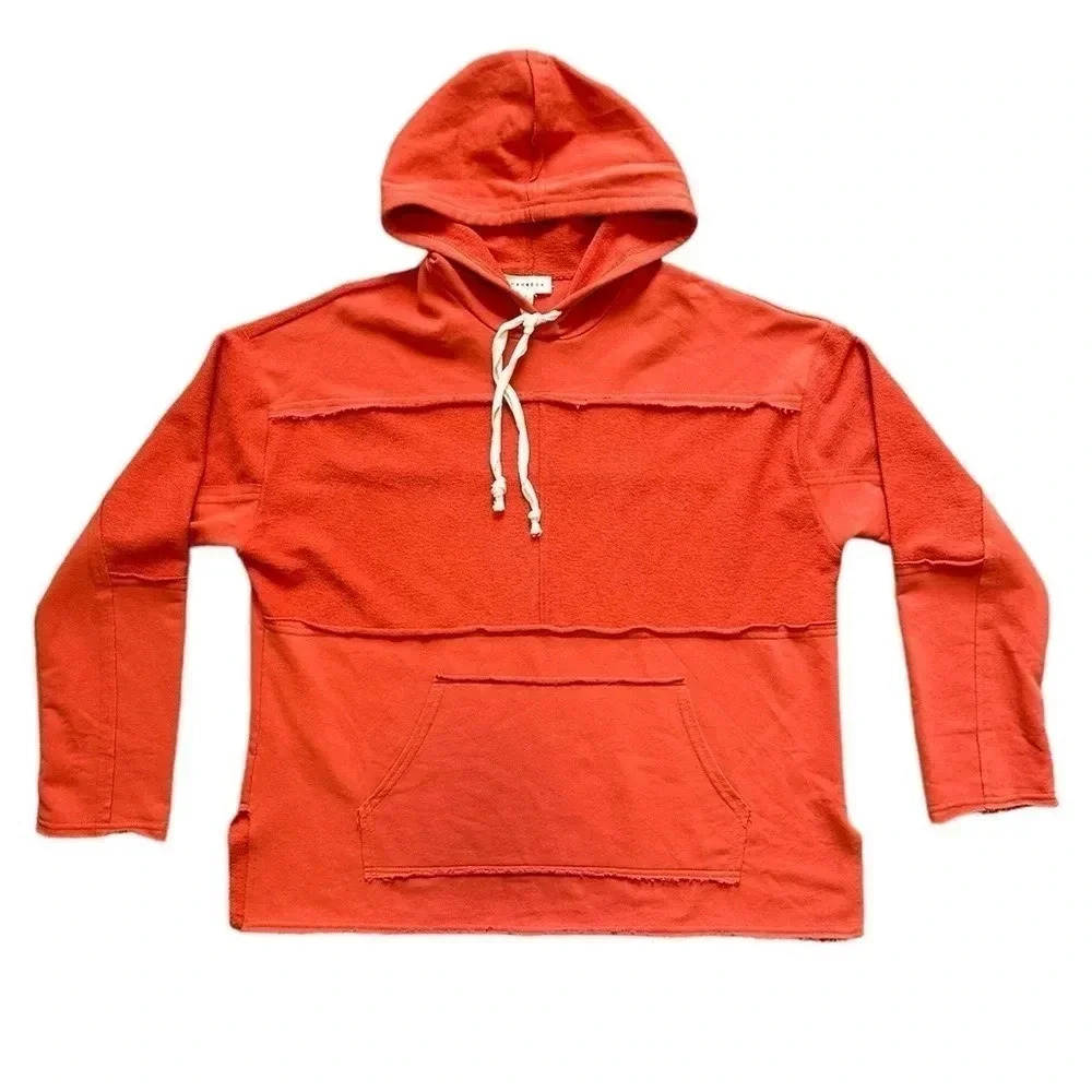Promesa Orange Raw-Edge Pullover Hoodie